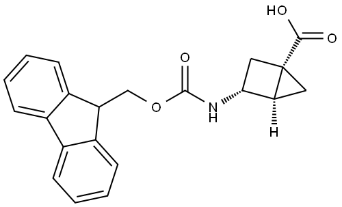 rac-(1R,3S,4S)-3-({[(9H-fluoren-9-yl)methoxy]carbonyl}amino)bicyclo[2.1.0]pentane-1-carboxylic acid Structure