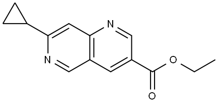 ethyl 7-cyclopropyl-1,6-naphthyridine-3-carboxylate 结构式