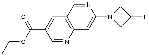 ethyl 7-(3-fluoroazetidin-1-yl)-1,6-naphthyridine-3-carboxylate 结构式