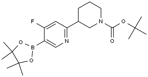 tert-butyl 3-(4-fluoro-5-(4,4,5,5-tetramethyl-1,3,2-dioxaborolan-2-yl)pyridin-2-yl)piperidine-1-carboxylate Structure