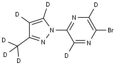 2-bromo-5-(3-(methyl-d3)-1H-pyrazol-1-yl-4,5-d2)pyrazine-3,6-d2 Struktur