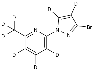 2-(3-bromo-1H-pyrazol-1-yl-4,5-d2)-6-(methyl-d3)pyridine-3,4,5-d3 Structure