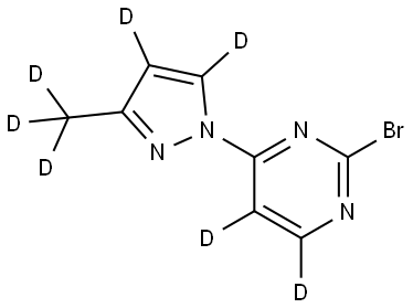 2-bromo-4-(3-(methyl-d3)-1H-pyrazol-1-yl-4,5-d2)pyrimidine-5,6-d2 Struktur