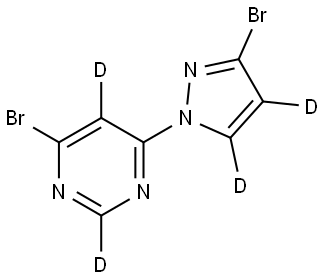 4-bromo-6-(3-bromo-1H-pyrazol-1-yl-4,5-d2)pyrimidine-2,5-d2 Structure