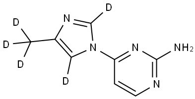 4-(4-(methyl-d3)-1H-imidazol-1-yl-2,5-d2)pyrimidin-2-amine Struktur