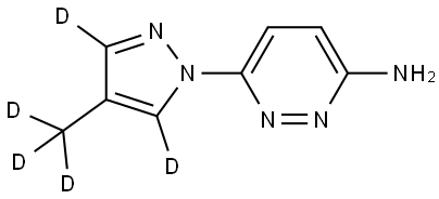 6-(4-(methyl-d3)-1H-pyrazol-1-yl-3,5-d2)pyridazin-3-amine Struktur
