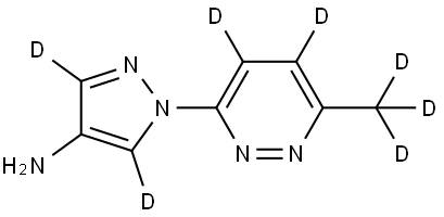 1-(6-(methyl-d3)pyridazin-3-yl-4,5-d2)-1H-pyrazol-3,5-d2-4-amine Struktur