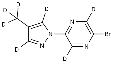 2-bromo-5-(4-(methyl-d3)-1H-pyrazol-1-yl-3,5-d2)pyrazine-3,6-d2 Structure