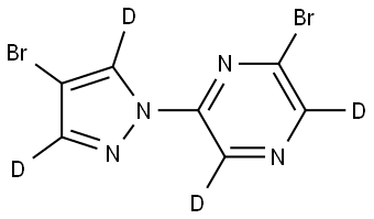 2-bromo-6-(4-bromo-1H-pyrazol-1-yl-3,5-d2)pyrazine-3,5-d2 Structure