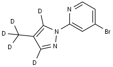 4-bromo-2-(4-(methyl-d3)-1H-pyrazol-1-yl-3,5-d2)pyridine Structure