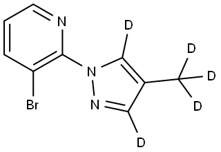 3-bromo-2-(4-(methyl-d3)-1H-pyrazol-1-yl-3,5-d2)pyridine Struktur