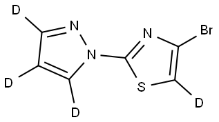 4-bromo-2-(1H-pyrazol-1-yl-d3)thiazole-5-d|