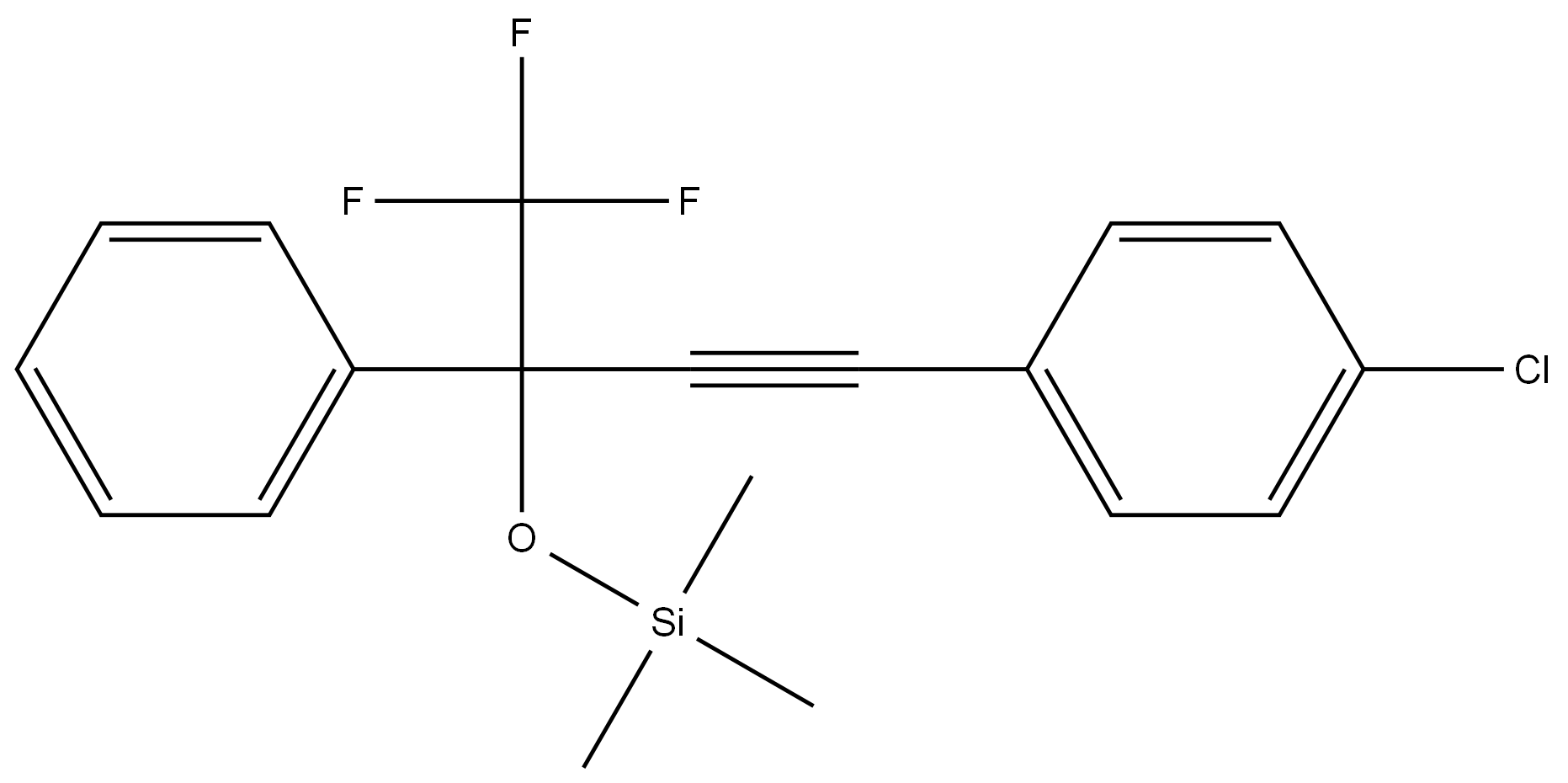 1-(4-chlorophenyl)-4,4,4-trifluoro-3-phenyl-3-(trimethylsilyloxy)but-1-yne,2262451-51-2,结构式