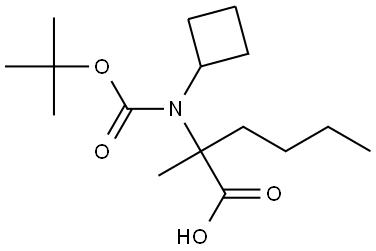 2-((tert-butoxycarbonyl)(cyclobutyl)amino)-2-methylhexanoic acid Structure