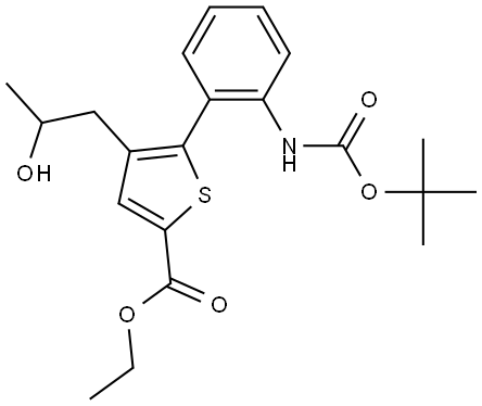Ethyl 5-[2-[[(1,1-dimethylethoxy)carbonyl]amino]phenyl]-4-(2-hydroxypropyl)-2-thiophenecarboxylate Structure