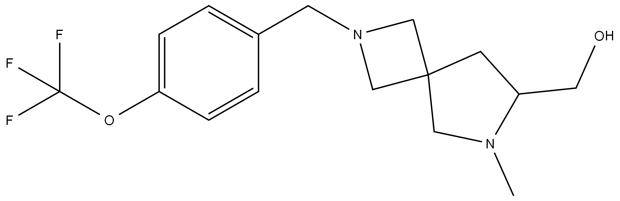2,6-Diazaspiro[3.4]octane-7-methanol, 6-methyl-2-[[4-(trifluoromethoxy)phenyl]methyl]-,2286515-73-7,结构式