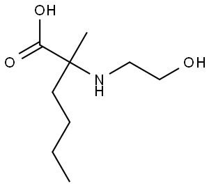 2-((2-hydroxyethyl)amino)-2-methylhexanoic acid Structure