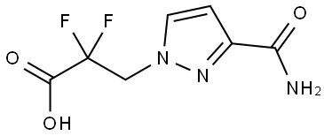 1H-Pyrazole-1-propanoic acid, 3-(aminocarbonyl)-α,α-difluoro-|3-(3-氨基甲酰基-1H-吡唑-1-基)-2,2-二氟丙酸