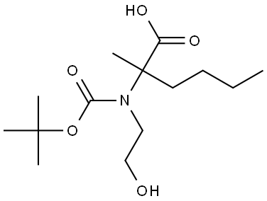 2-((tert-butoxycarbonyl)(2-hydroxyethyl)amino)-2-methylhexanoic acid Structure