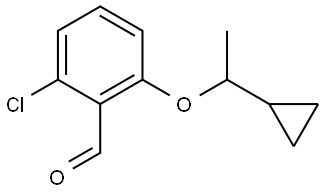 2-Chloro-6-(1-cyclopropylethoxy)benzaldehyde,2294531-04-5,结构式