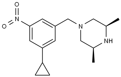 Piperazine, 1-[(3-cyclopropyl-5-nitrophenyl)methyl]-3,5-dimethyl-, (3R,5S)-rel- Structure