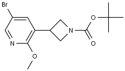 tert-butyl 3-(5-bromo-2-methoxypyridin-3-yl)azetidine-1-carboxylate Struktur