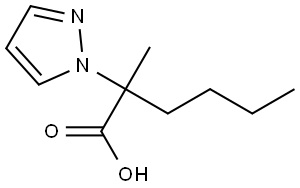 2-甲基-2-(1H-吡唑-1-基)己酸, 2295428-98-5, 结构式
