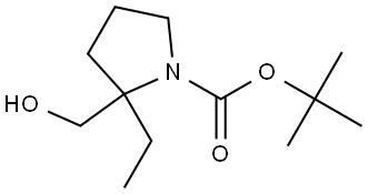 tert-Butyl 2-ethyl-2-(hydroxymethyl)pyrrolidine-1-carboxylate Struktur
