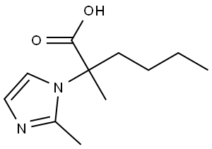 2-methyl-2-(2-methyl-1H-imidazol-1-yl)hexanoic acid Struktur