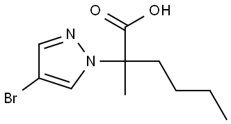 2-(4-bromo-1H-pyrazol-1-yl)-2-methylhexanoic acid Structure