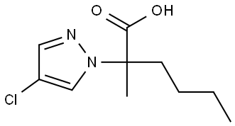 2-(4-氯-1H-吡唑-1-基)-2-甲基己酸,2297284-71-8,结构式