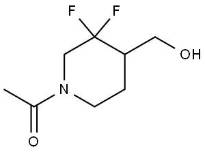 1-[3,3-二氟-4-(羟甲基)-1-哌啶基]乙酮 结构式