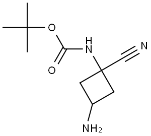 tert-Butyl (3-amino-1-cyanocyclobutyl)carbamate Structure