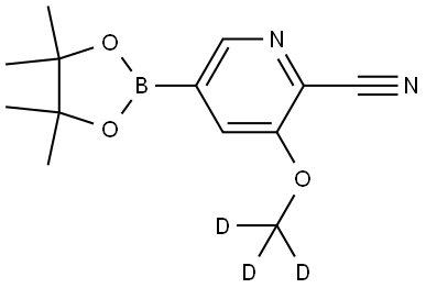 3-(methoxy-d3)-5-(4,4,5,5-tetramethyl-1,3,2-dioxaborolan-2-yl)picolinonitrile Structure