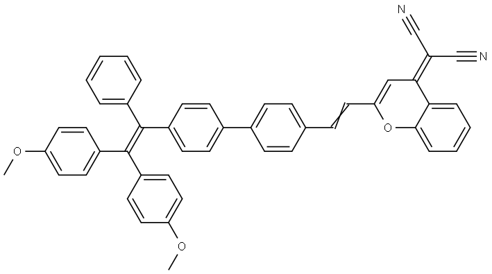 2-(2-(2-(4'-(2,2-bis(4-methoxyphenyl)-1-phenylvinyl)-[1,1'-biphenyl]-4-yl)vinyl)-4H-chromen-4-ylidene)malononitrile Structure