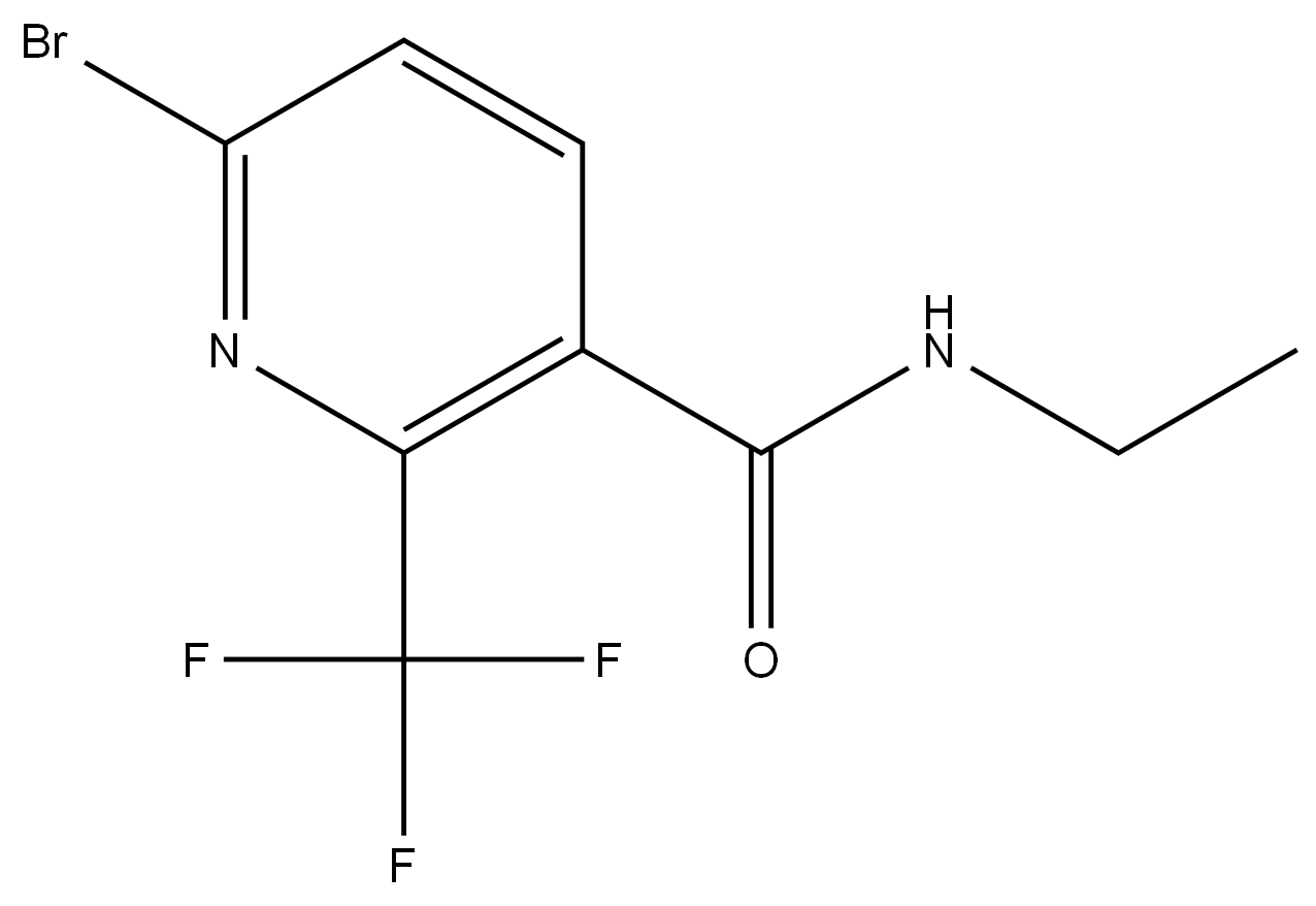 6-Bromo-N-ethyl-2-(trifluoromethyl)-3-pyridinecarboxamide 结构式
