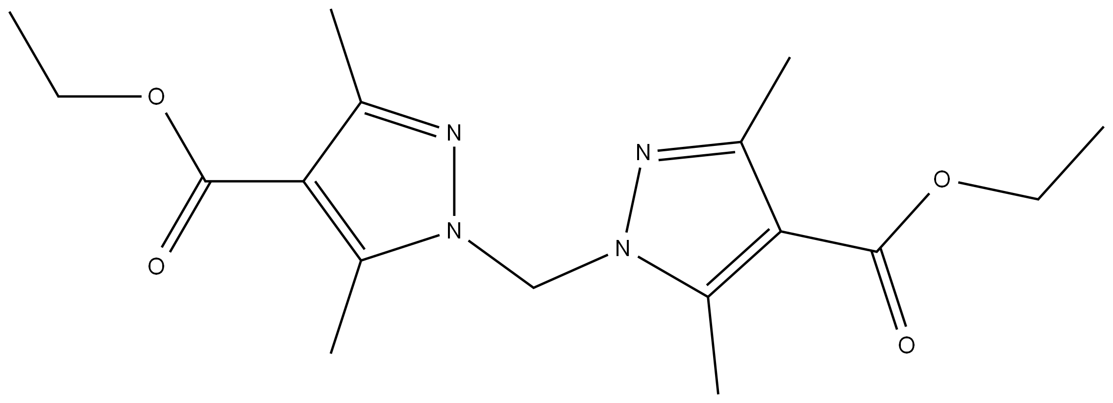 diethyl 1,1'-methylenebis(3,5-dimethyl-1H-pyrazole-4-carboxylate),2305668-26-0,结构式