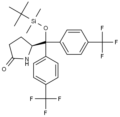 (S)-5-(bis(3,5-bis(trifluoromethyl)phenyl)((tert-butyldimethylsilyl)oxy)methyl)pyrrolidin-2-one,2305967-13-7,结构式