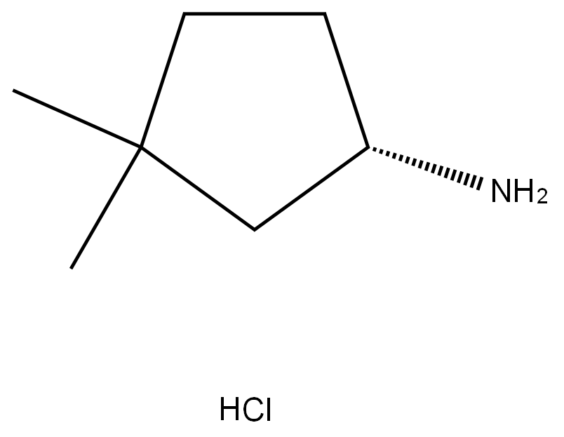 (S)-3,3-dimethylcyclopentan-1-amine hydrochloride Structure