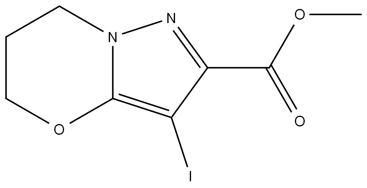 methyl 3-iodo-6,7-dihydro-5H-pyrazolo[5,1-b][1,3]oxazine-2-carboxylate Structure
