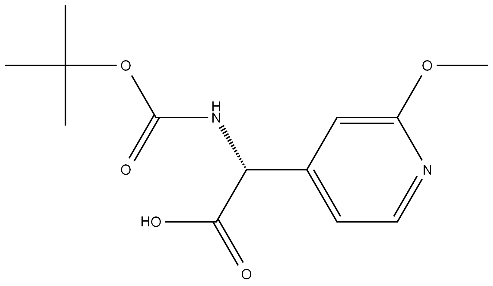 (R)-2-((tert-butoxycarbonyl)amino)-2-(2-methoxypyridin-4-yl)acetic acid,2349464-78-2,结构式