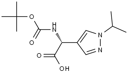 (2R)-2-{[(tert-butoxy)carbonyl]amino}-2-[1-(propan-2-yl)-1H-pyrazol-4-yl]acetic acid Structure