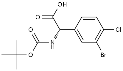 (S)-2-(3-bromo-4-chlorophenyl)-2-((tert-butoxycarbonyl)amino)acetic acid 结构式