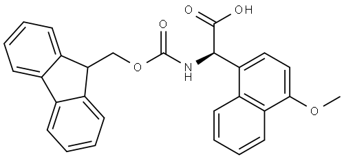 (R)-2-((((9H-fluoren-9-yl)methoxy)carbonyl)amino)-2-(4-methoxynaphthalen-1-yl)acetic acid,2350095-09-7,结构式