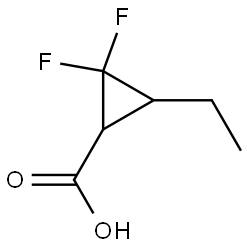 3-ethyl-2,2-difluorocyclopropane-1-carboxylic acid Structure
