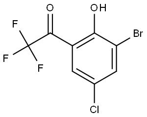 1-(3-BROMO-5-CHLORO-2-HYDROXYPHENYL)-2,2,2-TRIFLUOROETHAN, 2354222-03-8, 结构式
