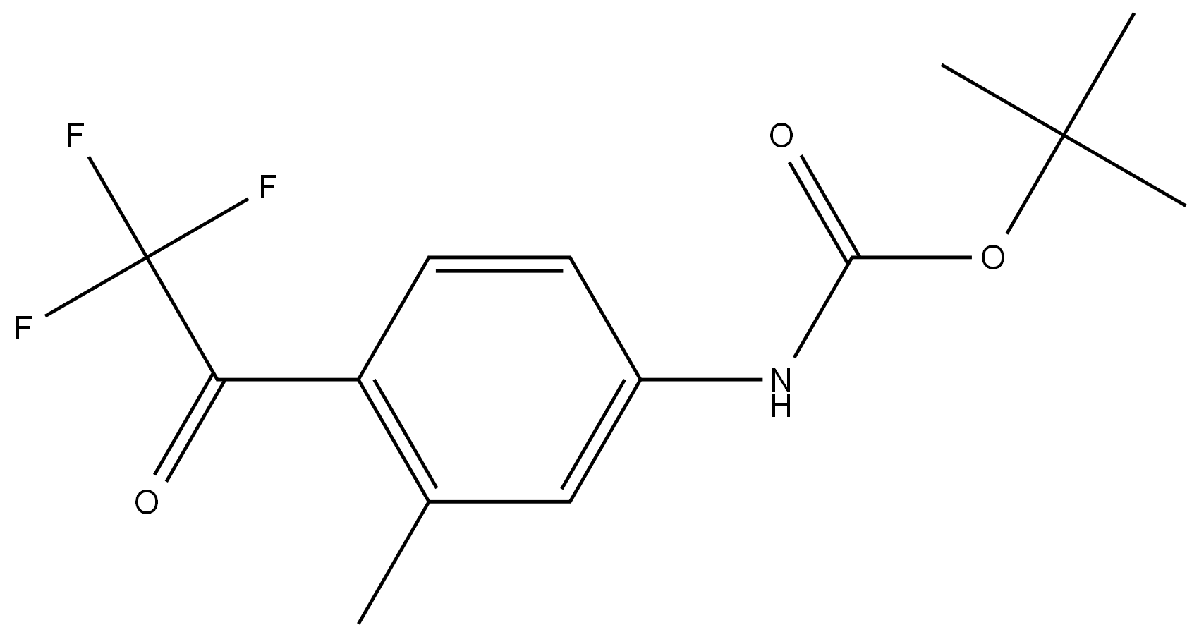 TERT-BUTYL (3-METHYL-4-(2,2,2-TRIFLUOROACETYL)PHENYL)CARB, 2354747-82-1, 结构式