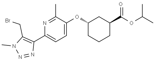 (1S,3S)-isopropyl 3-((6-(5-(bromomethyl)-1-methyl-1H-1,2,3-triazol-4-yl)-2-methylpyridin-3-yl)oxy)cyclohexanecarboxylate Structure