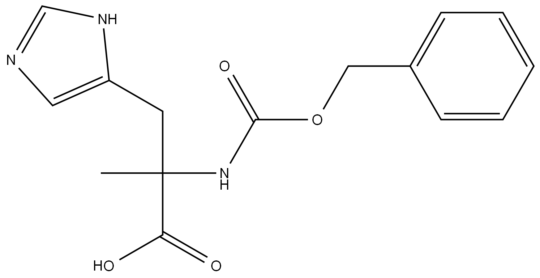 2-(((benzyloxy)carbonyl)amino)-3-(1H-imidazol-4-yl)-2-methylpropanoic acid Structure