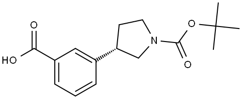 1-Pyrrolidinecarboxylic acid, 3-(3-carboxyphenyl)-, 1-(1,1-dimethylethyl) ester, (3S)- Structure